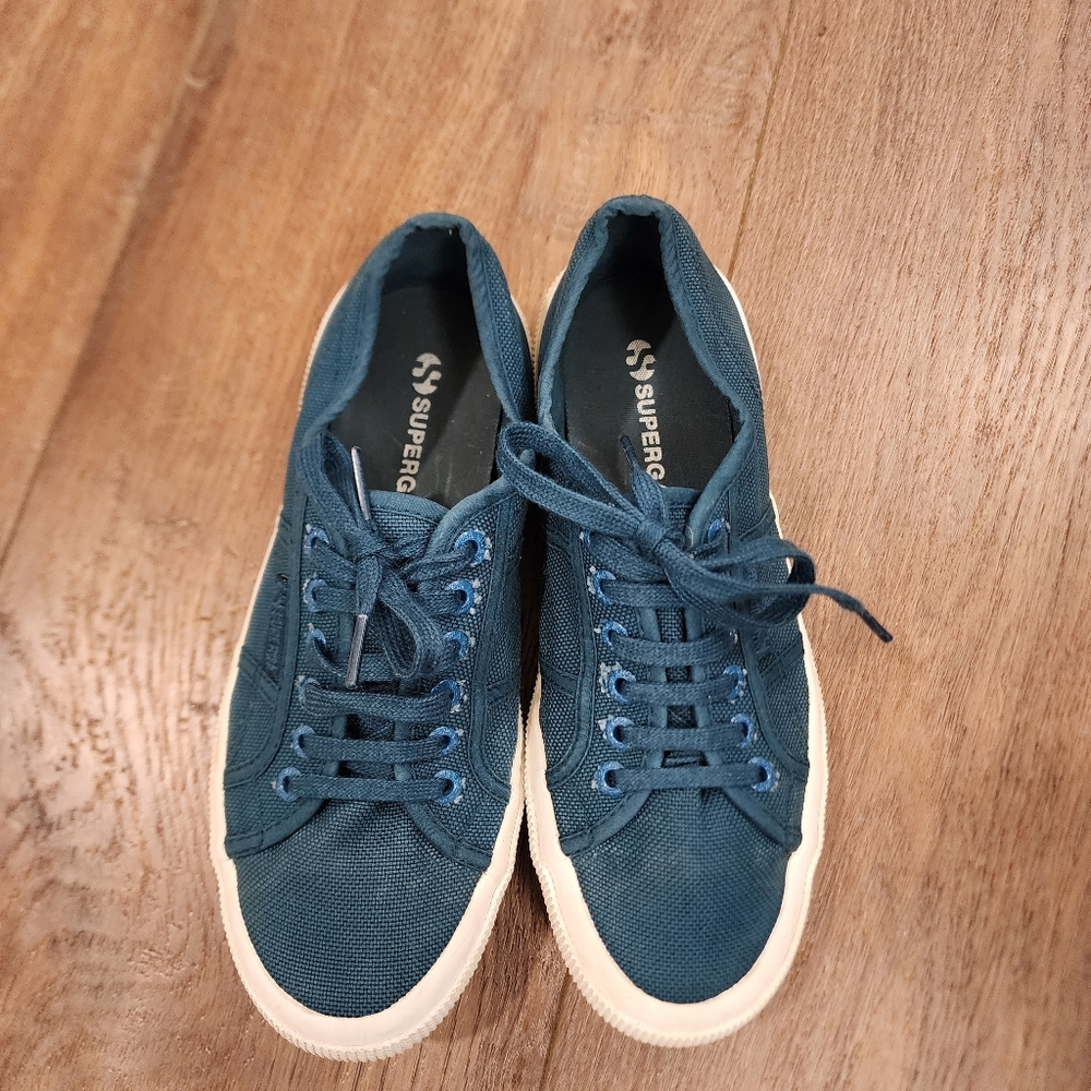 Superga Sneakers Tennis Shoes Teal Classic Preppy Casual Men's 6.5 Women's 8